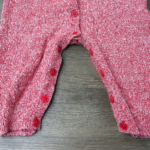 Gap Baby Red Heathered Hooded Bear Ears Winter Knit Romper Size 6-9 Months - Picture 4 of 6